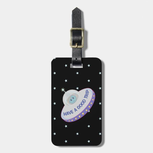 Gute Reise mit Saucer Gepäckanhänger (Vorderseite vertikal)