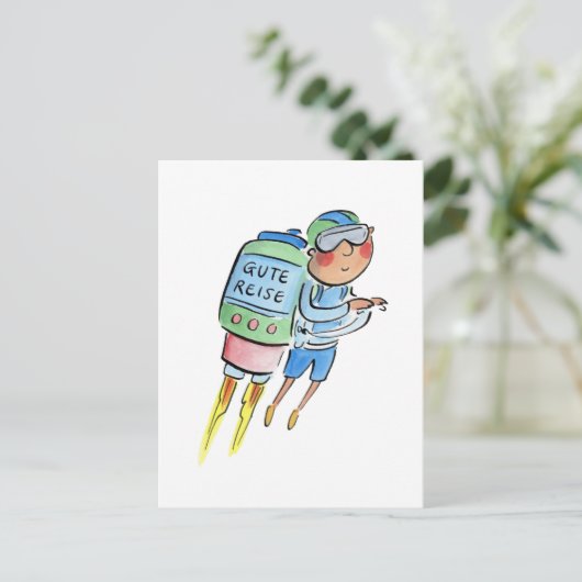 Gute Reise Postkarte (Stehend Vorderseite)