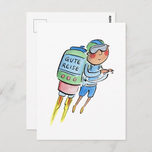 Gute Reise Postkarte (Vorne/Hinten)