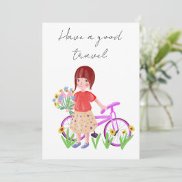 Gute Reise, Postkarte. Cartoon mit zwei Feiertagskarte