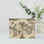 Gute Reise! Vintage Weltkarte Postkarte (Stehend Vorderseite)