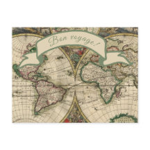 Gute Reise! Vintage Weltkarte