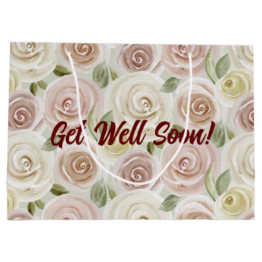 Gute Rose Gemustert Große Geschenktüte (Rückseite)