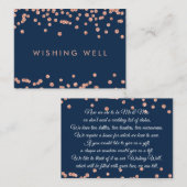 Gute Rose Gold Glitzer Confetti Navy Blue Begleitkarte (Vorne/Hinten)