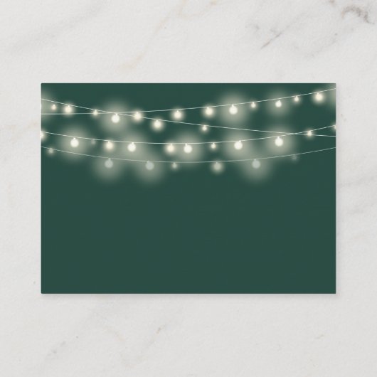 Gute Saitenleuchten Smaragdgrüne Hochzeit Begleitkarte (Rückseite)
