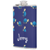 Gute Schildkröten auf blau Flachmann (Links)