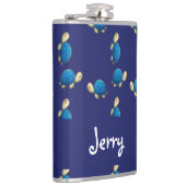 Gute Schildkröten auf blau Flachmann (Rechts)