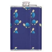 Gute Schildkröten auf blau Flachmann (Rückseite)