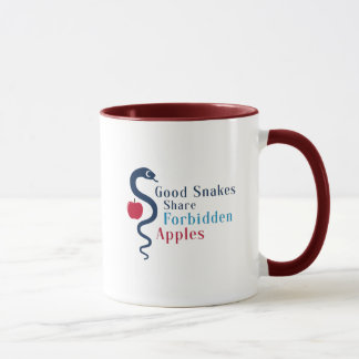 Gute Schlangen teilen verbotene Äpfel Tasse