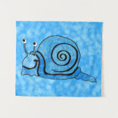 Gute Schnecke mit hellblauer Muschel Wandteppich (Vorderseite (Horizontal))