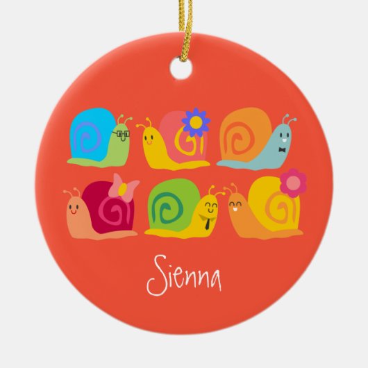 Gute Schnecken niedliche Schnecken Keramik Ornament (Vorne)