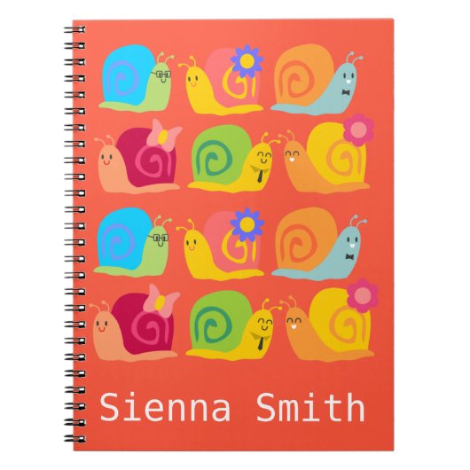 Gute Schnecken niedliche Schnecken Notizblock (Vorderseite)