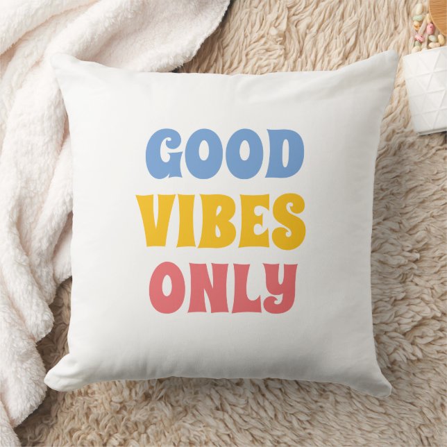 Gute Schwingungen nur farbenfroh einzigartig Kissen (Decke)
