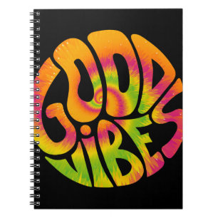 Gute Schwingungen Zitat. Tie Dye psychedelische su Notizblock