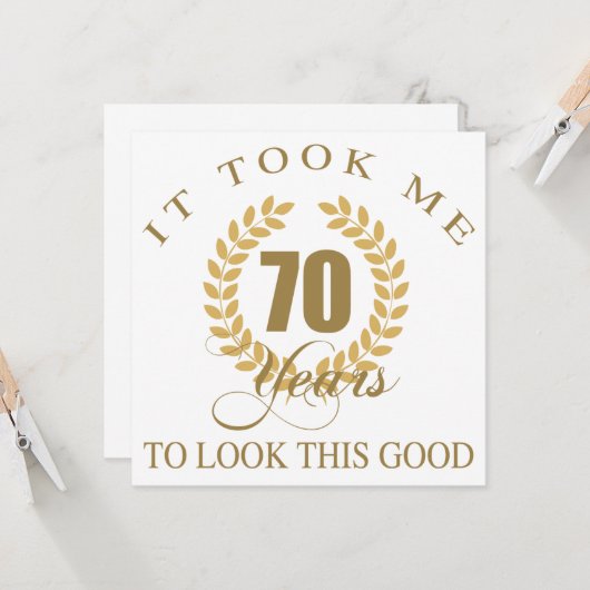 Gute Sicht 70. Geburtstag Karte (Vorderseite/Rückseite Beispiel)