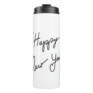 Gute Silvestertypografie, minimale Tinte Thermosbecher