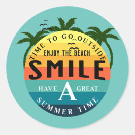 Gute Sommerzeit Runder Aufkleber