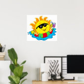 Gute Sonne im Pool Poster (Heimbüro)