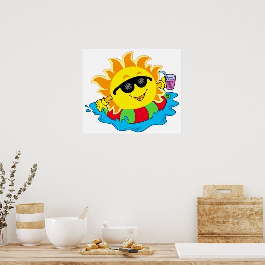 Gute Sonne im Pool Poster (Küche)