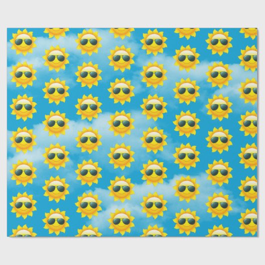 Gute Sonne mit Sonnenbrille Geschenkpapier (Flach)