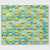 Gute Sonne mit Sonnenbrille und Regenbogen Geschenkpapier (Flach)