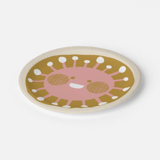 Gute Sonne Pappteller (Schrägansicht)