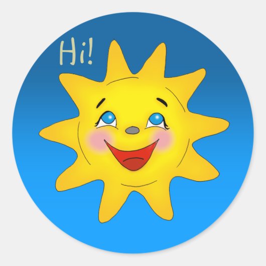 Gute Sonne Runder Aufkleber (Vorderseite)