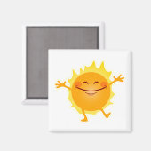 Gute Sonne, Sonnenschein, Sommersonne Magnet (Vorderseite/Rückseite)