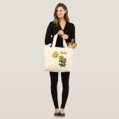 Gute Sonne und Sonnenblumen Jumbo Stoffbeutel (Vorderseite (Model))