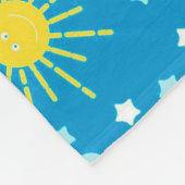 Gute Sonne, Wolken und Sterne Fleecedecke (Ecke)
