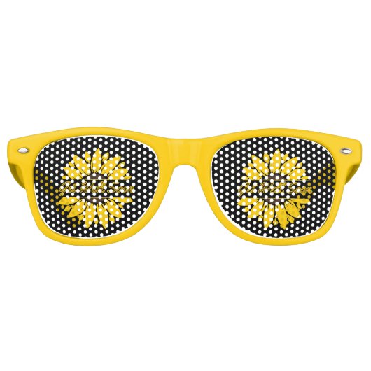 Gute Sonnenblumen Party Retro Sonnenbrille (Vorderseite)