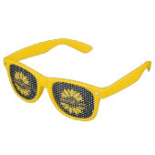 Gute Sonnenblumen Party Retro Sonnenbrille (Schrägansicht)