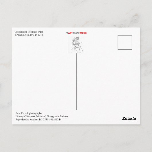 Gute Späße Eiscreme LKW Postkarte (Rückseite)