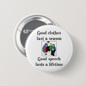 Gute Sprachschule Sprüche Button (Vorne & Hinten)