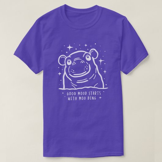 Gute Stimmung mit Moo Deng Niedlich Hippo T-Shirt (Design vorne)