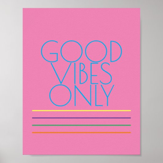 gute Stimmung nur moderner farbiger Text auf rosa Poster (Vorne)