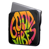 Gute Stimmung zitiert. Gefärbte Krawatte psychedel Laptopschutzhülle (Vorderseite Links)