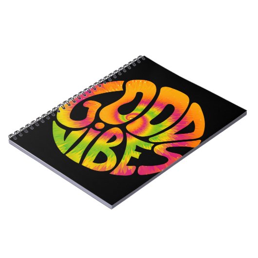 Gute Stimmung zitiert. Gefärbte Krawatte psychedel Notizblock (Linke Seite)