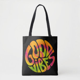 Gute Stimmung zitiert. Gefärbte Krawatte psychedel Tasche
