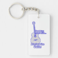 Gute Tage beginnen mit Gitarre spielen. Blau
