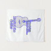 Gute Tage beginnen mit Gitarre spielen. Blau Wandteppich (Vorderseite (Horizontal))