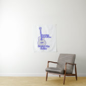 Gute Tage beginnen mit Gitarre spielen. Blau Wandteppich (Beispiel)