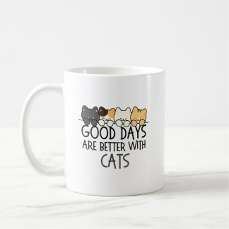 Gute Tage sind mit Katzen besser Cozy Zitat Kaffeetasse