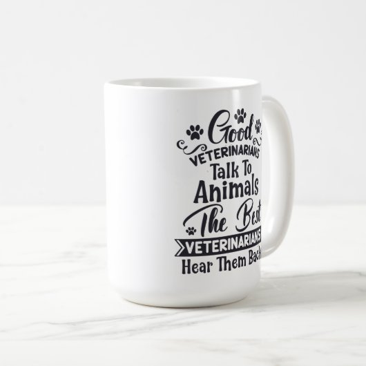 Gute Tierärzte sprechen mit Tieren Kaffeetasse (VorderseiteRechts)