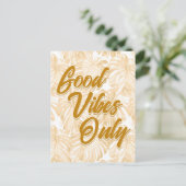 Gute Tiere nur tropisch gelbe Monstera-Blätter Postkarte (Stehend Vorderseite)