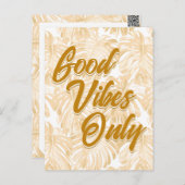 Gute Tiere nur tropisch gelbe Monstera-Blätter Postkarte (Vorne/Hinten)