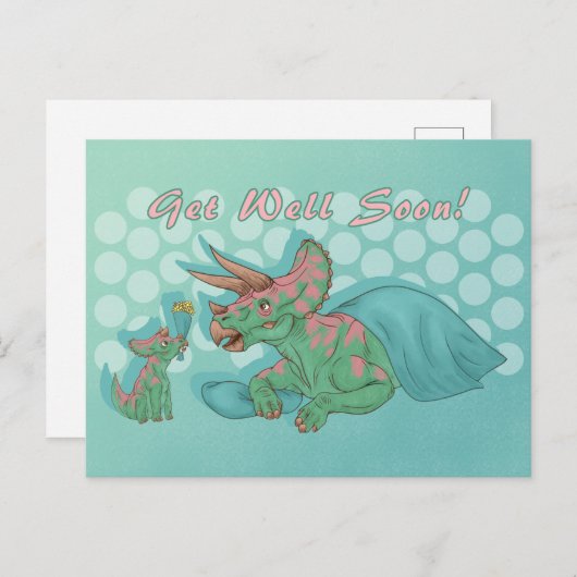 Gute Triceratops Postkarte (Vorne/Hinten)