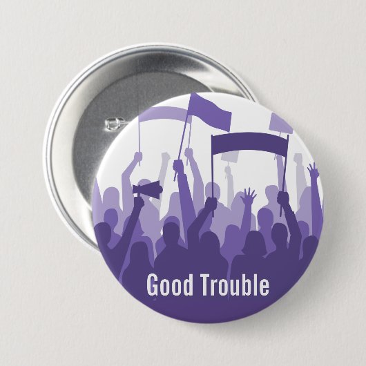 Gute Trouble-Friedlich Protest-Taste Button (Vorne & Hinten)