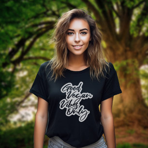 Gute Vegane Vibes nur Schwarzweiß Veganismus T-Shirt