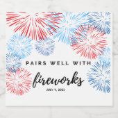 Gute Verbindung mit Feuerwerk - 4. Weinsiegel Juli Schaumweinetikett (Einzelnes Label)